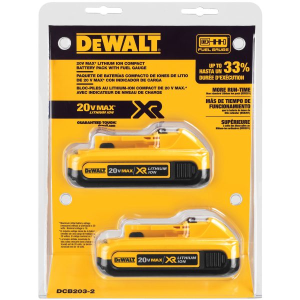 20V MAX* Compact XR Lithium Ion 2.0 Ah Battery, 2-Pack