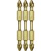 Makita Impact GOLDÂ® #2 Phillips Dblâ€‘Ended Power Bit, 3/pk