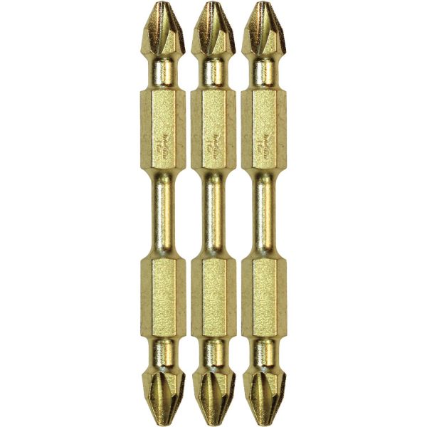 Makita Impact GOLDÂ® #2 Phillips Dblâ€‘Ended Power Bit, 3/pk